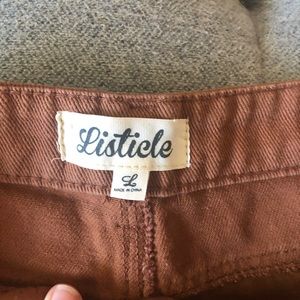 Listicle wide-leg burnt orange denim